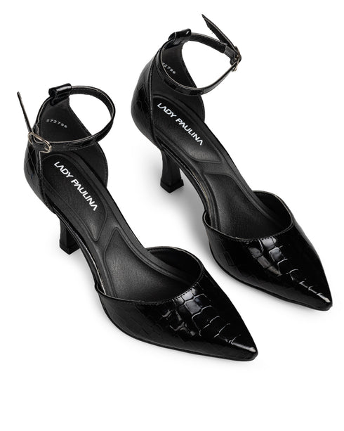 Zapatilla Negra Croc Ankle Strap 40401